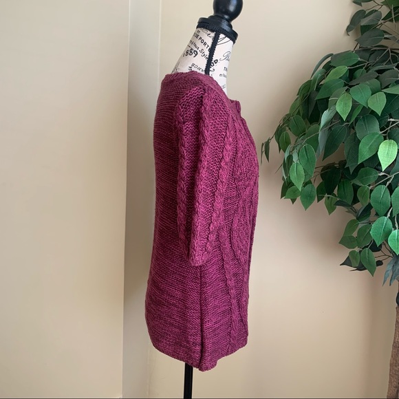 Pink Cardigan Knit 3/4 Sleeve Cardigan Fuchsia Sz M - Picture 8 of 16